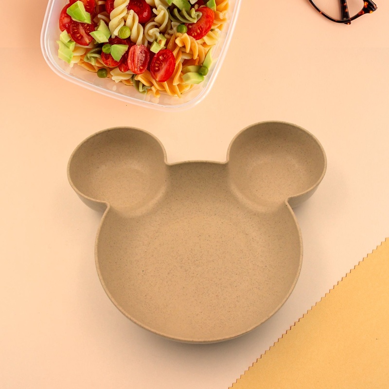 0848 Mickey Mouse Shape Plates for Kids, BPA Free, & Unbreakable Childrens Food Plate, Kids Bowl, Fruit Plate, Baby Cartoon Pie Bowl Plate, Tableware (1 Pc)
