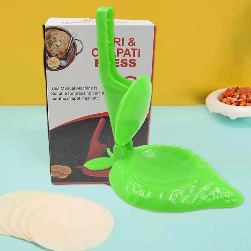 5781 Strawberry Shape Unbreakable Multicolor Plastic Puri Maker Press Machine with Manual Handle Machine for making small Puri – Papad – Khakra (1 Pc Mix Color)