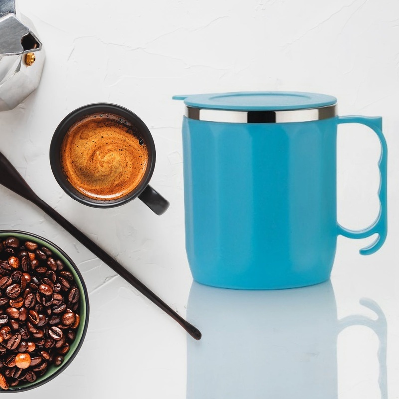 Stainless Steel Lid Cover Hot Coffee/Tea Mug Hot Insulated Double Wall Stainless Steel, Coffee and Milk Cup with Lid – Coffee Cup Approx 250 ML, 300 ML ( 1 Pc Mix Color)