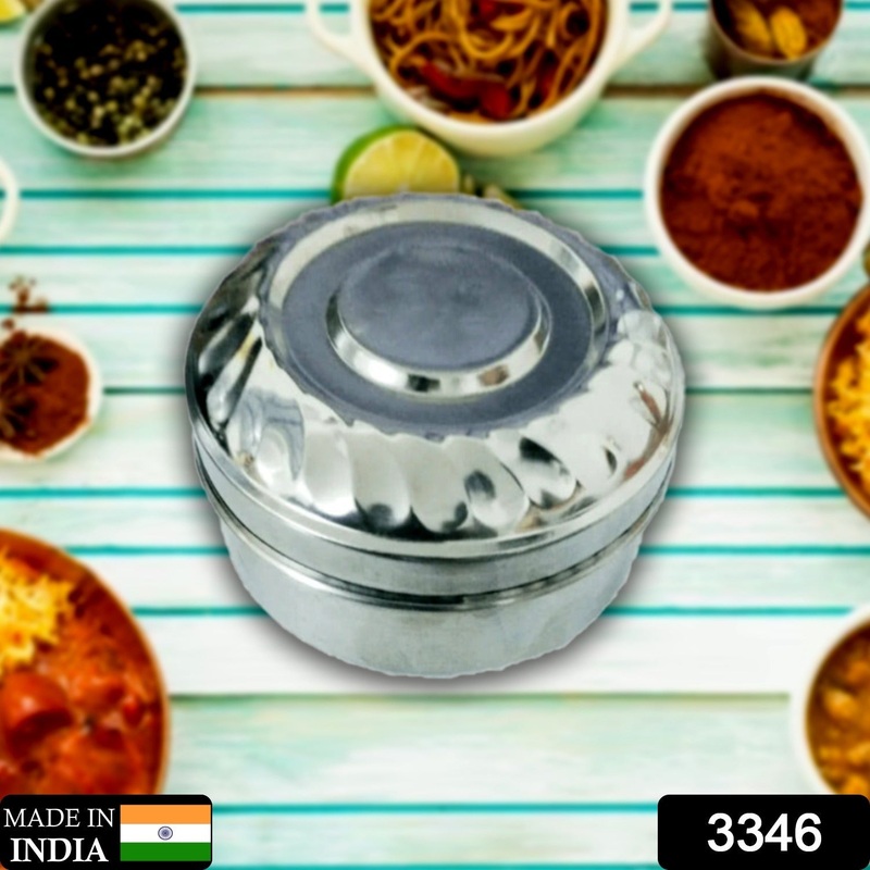 3346 Multi-Purpose Stainless Steel Round Shape Tiffin Box – Small Gift For Baby Girl And Baby Boy For Office, School / Tuition / Picnic (big)
