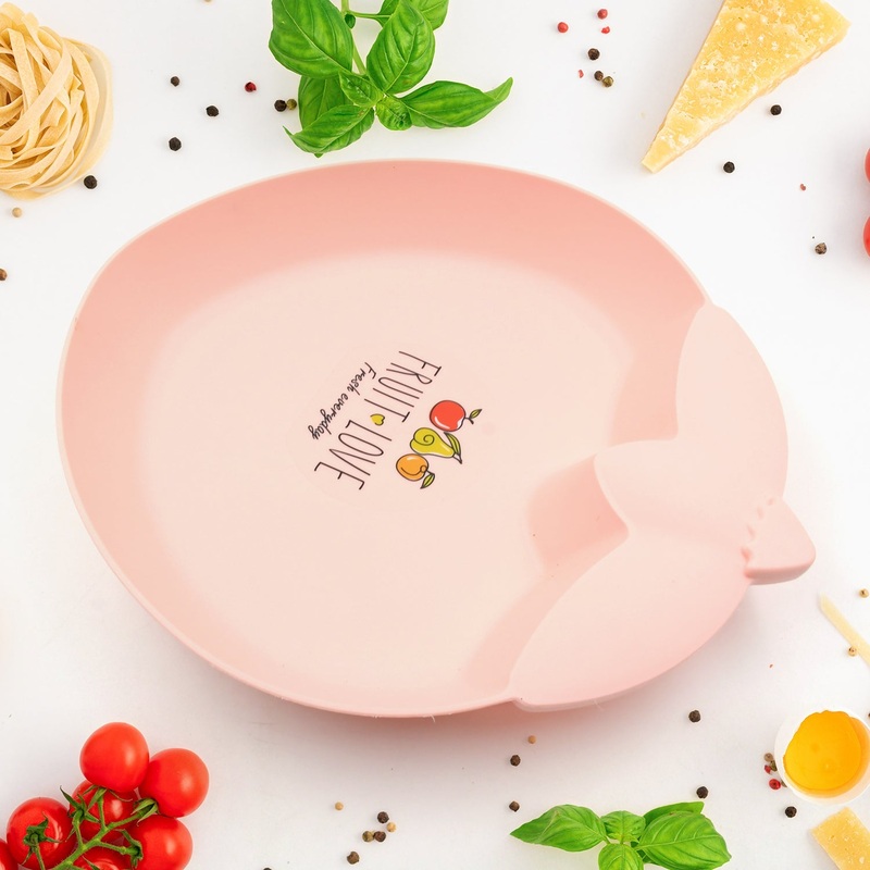 5758  Strawberry Shape Plate Dish Snacks / Nuts / Desserts Plates for Kids, BPA Free, Childrens Food Plate, Kids Bowl, Serving Platters Food Tray Decorative Serving Trays for Candy Fruits Dessert Fruit Plate, Baby Cartoon Pie Bowl Plate, Tableware (1 Pc)