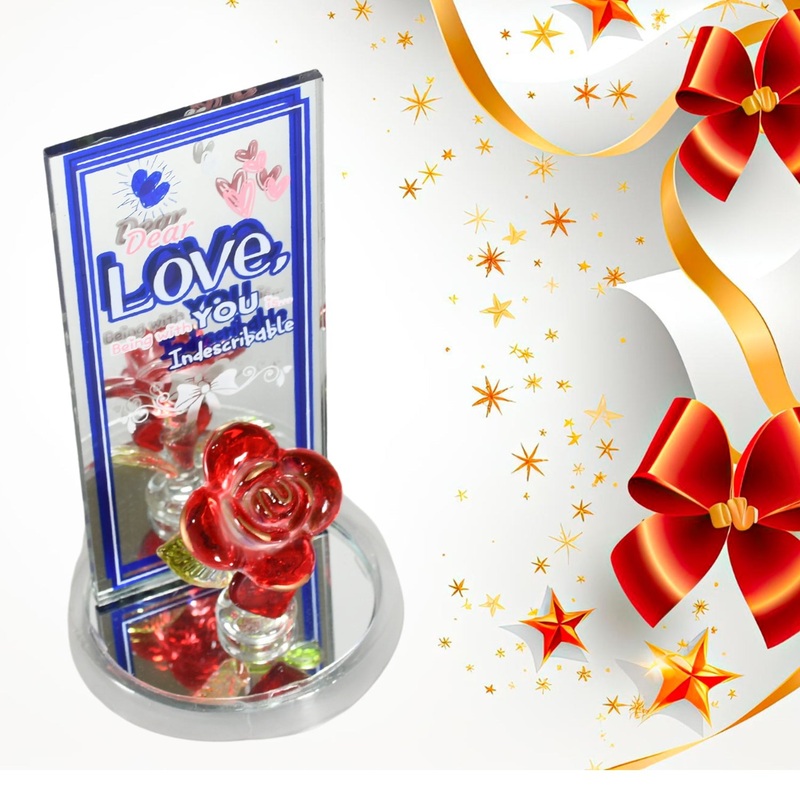17530 Lovely Rose Gift Showpiece, Love showpiece Valentine’s Day Gift, Cute Anniversary, Wedding, Birthday, Boyfriend, Husband Romantic Unique Gift Set, Home Decoration Gift Set (1 Pc)