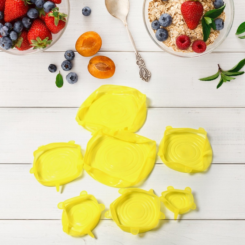 5633 Silicone Stretch Lids, Reusable Durable Food Storage Covers for Bowls, Fit for Different Sizes & Shapes of Container, Dishwasher & Freezer Safe – Set of 14