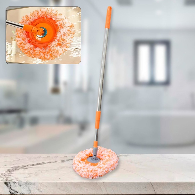 17963   360 Rotatable Ceiling Dust Cleaning Mop Extendable Long Lightweight Handle Mop Heads Pad, Spin Scrubber for Ceiling Floor Bathroom Kitchen Tile