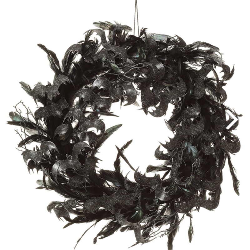 BLACK FEATHER WREATH