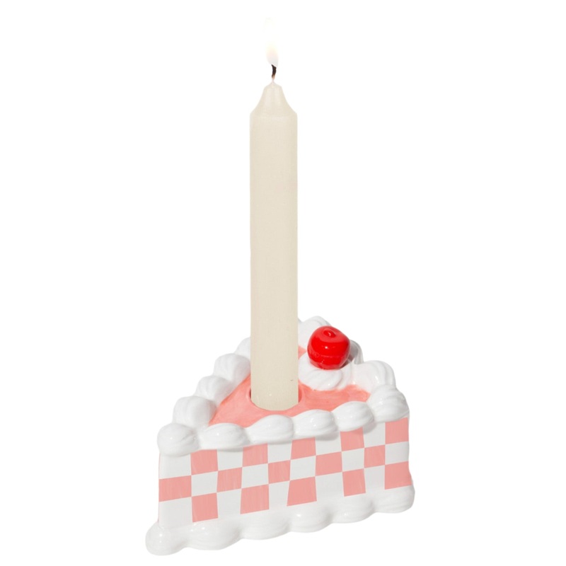 CHECKER CAKE CANDLE HOLDER