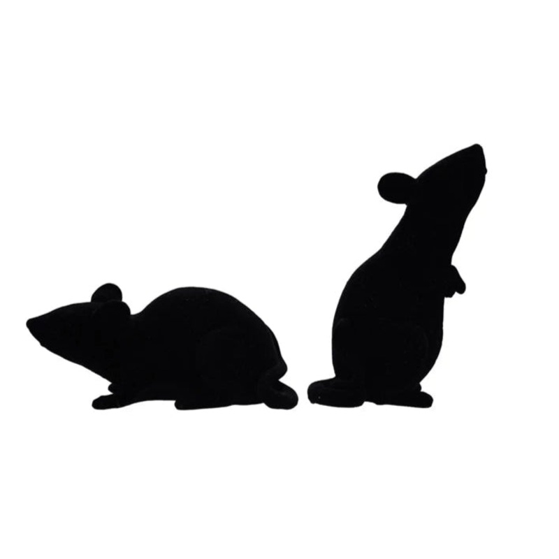 FLOCKED RAT DECORATION