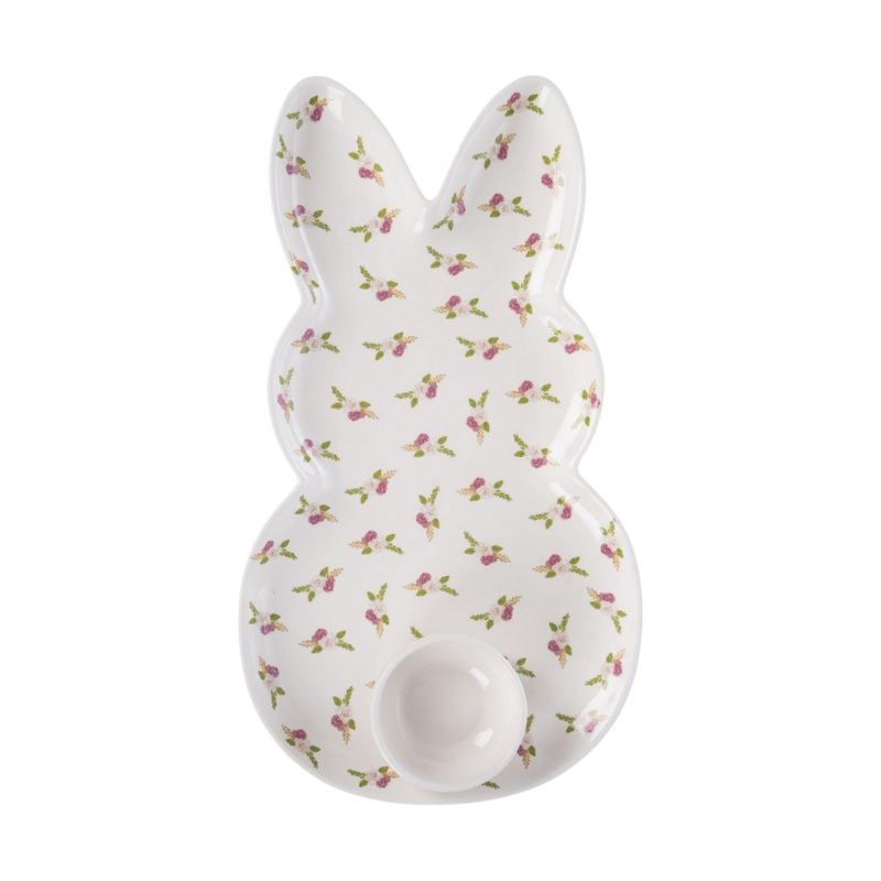 FLORAL BUNNY SHAPED PLATTER