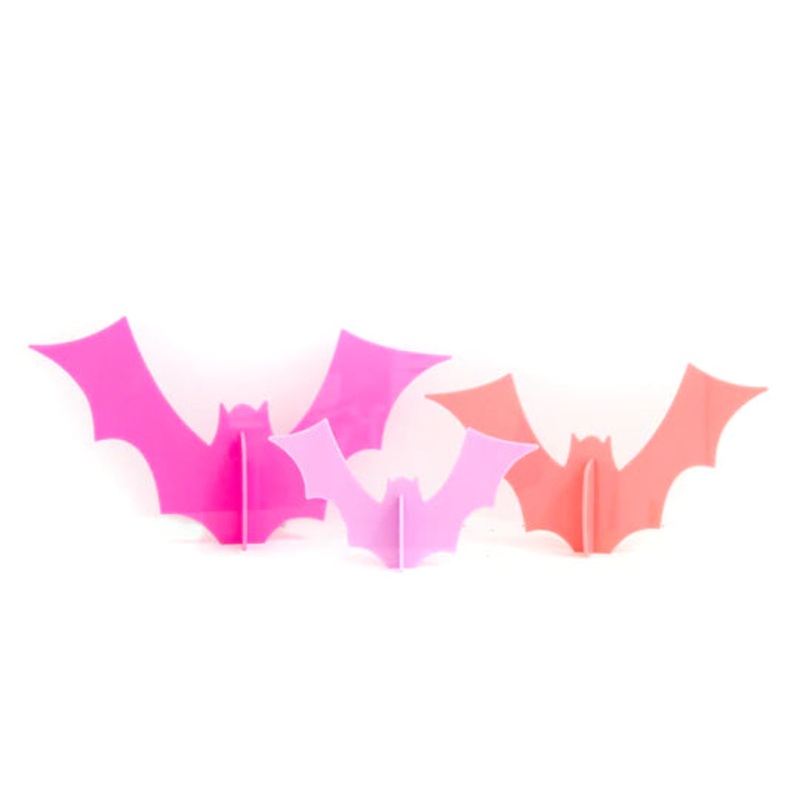 PINK ACRYLIC HALLOWEEN BAT DECOR