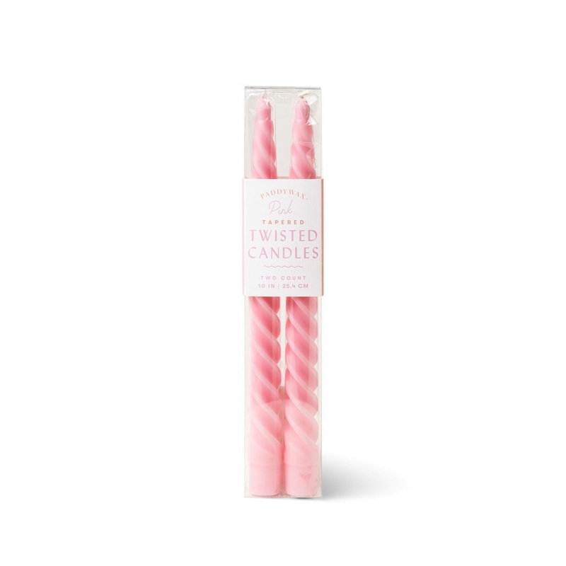 PINK TWISTED TAPER CANDLES