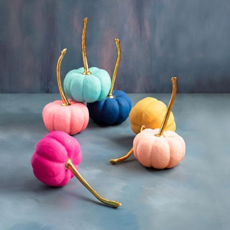 RAINBOW PAPER MACHE PUMPKIN DECOR BY GLITTERVILLE