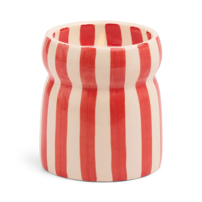 RED CABANA STRIPE CANDLE