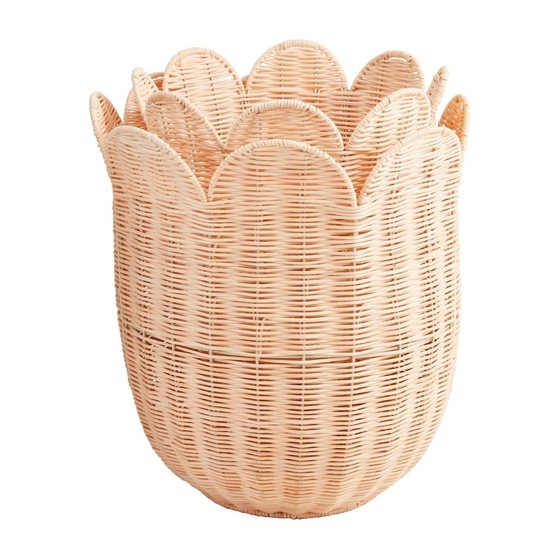 SCALLOP WICKER BASKET SET