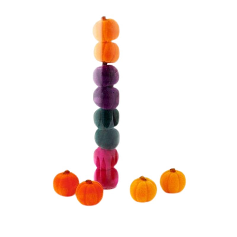 SMALL FLOCKED PUMPKINS – SET OF 12