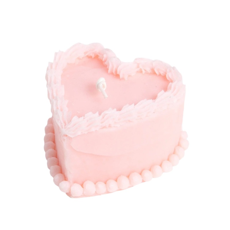 VINTAGE HEART CAKE SHAPED CANDLE