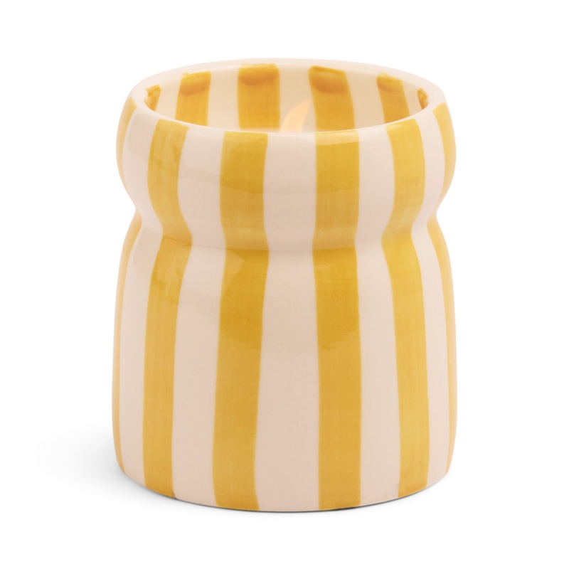 YELLOW CABANA STRIPE CANDLE