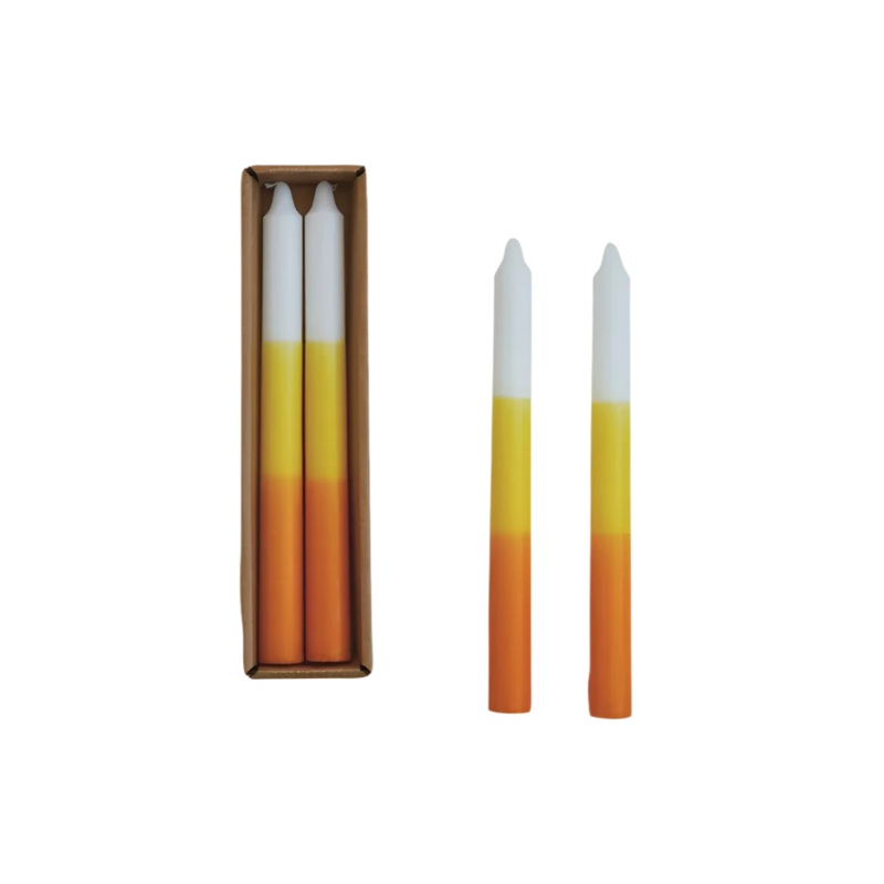 CANDY CORN TAPER CANDLES