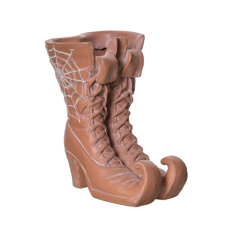 FAUX TERRACOTTA WITCH BOOT CONTAINER
