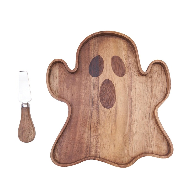 GHOST SHAPED CHARCUTERIE SERVING BOARD WITH SPREADER