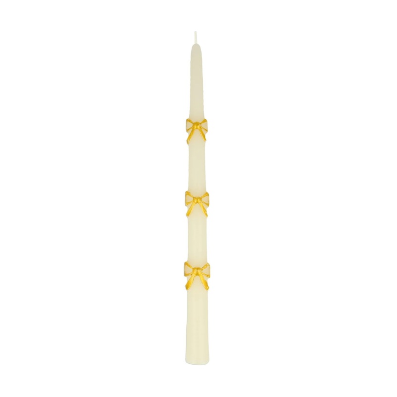 GOLD BOW TAPER CANDLES