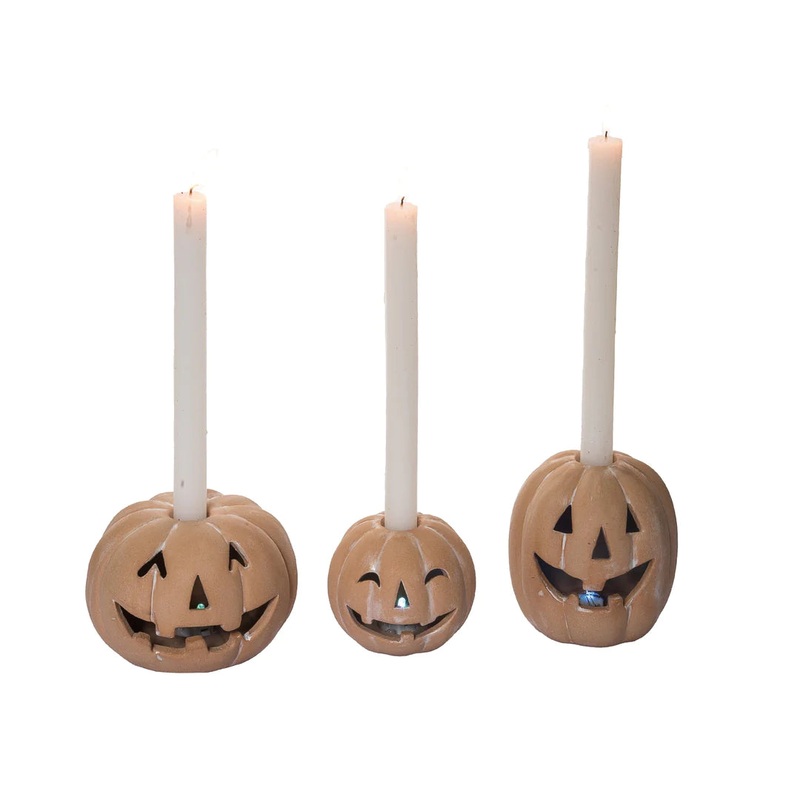 JACK-O-LANTERN CANDLESTICK HOLDER SET