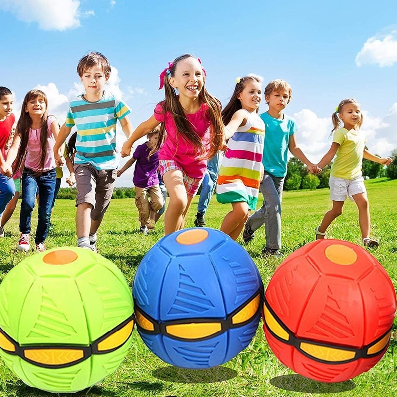Football Flat Throw Disc – with 3 LED Light Flying Toys