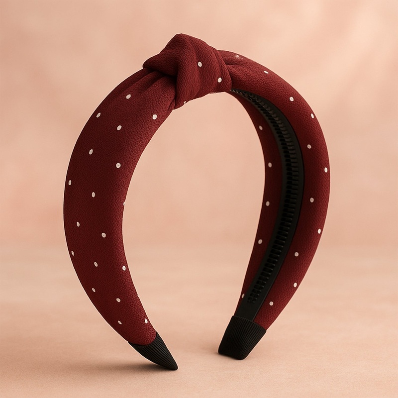 Women’s Polka Dot Fabric Knot Hairband  Stylish & Comfortable (1 Pc)