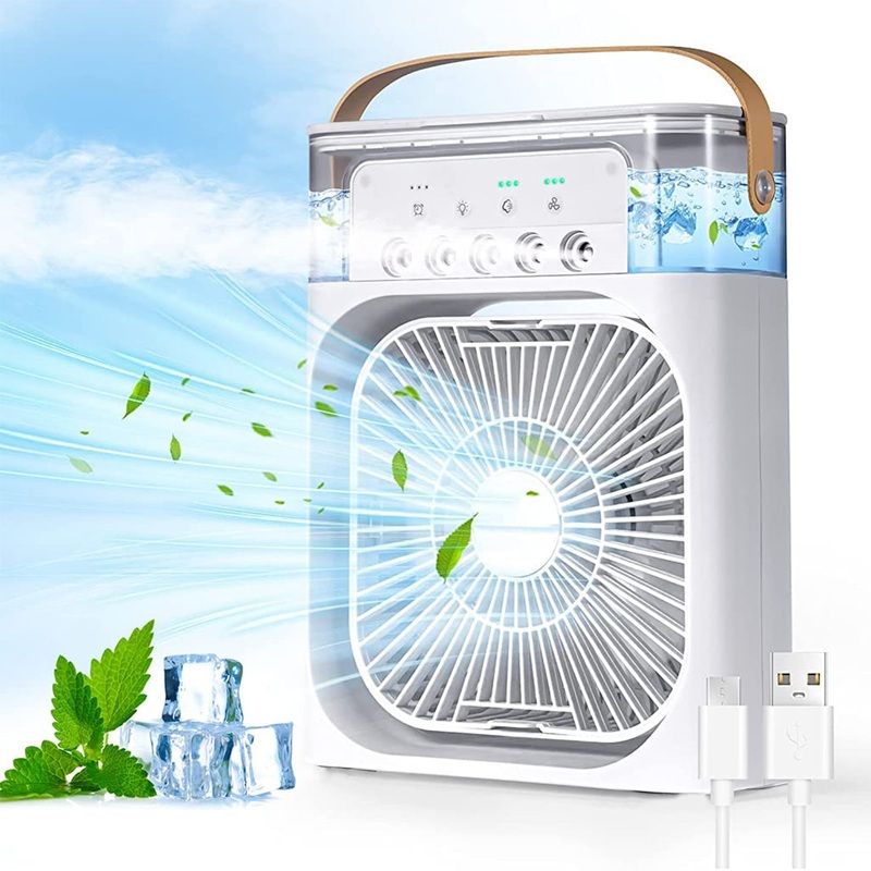 Portable Air Cooler Fan with 7-Color Light  Personal AC Fan