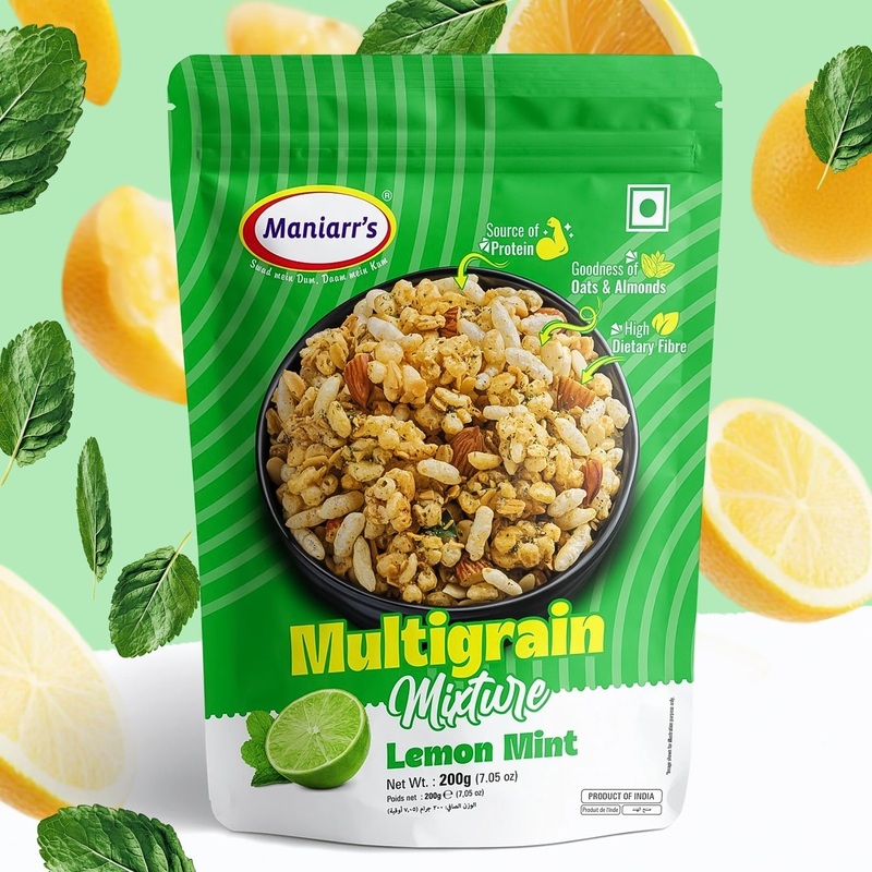 Maniarr’s Lemon Mint ROASTED MULTIGRAIN MIXTURE (200Gm)