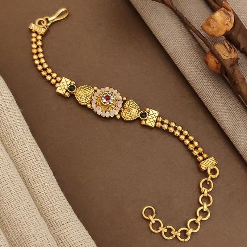Elegant Gold-Plated Brass Bracelet  Charm