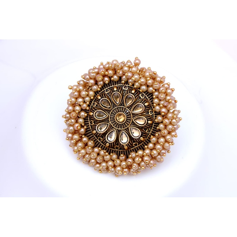 Guchha Alloy Garnet Gold Plated Ring  Elegant and Bold
