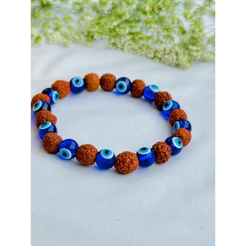 Evil Eye and Negative Energy Protect Bracelet (Rudraksh & Evil Eye)