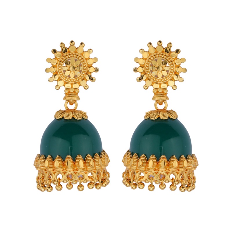 Green Glimmer: Beautifully Crafted Jumka
