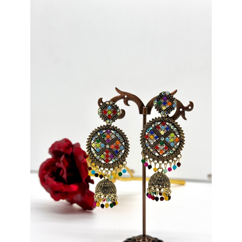Traditional Colourful Earrings Pair