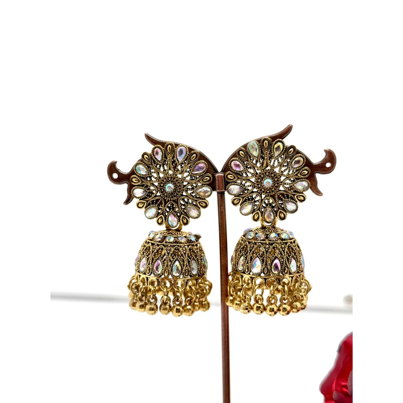 Traditional Diamond Jhumka Earrings