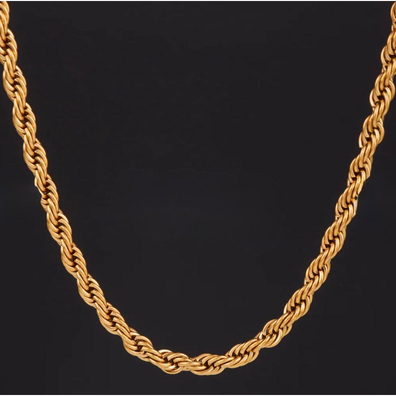 Gold Plated Rope Chain For Men and Women (Thin)