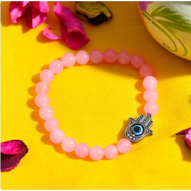 Natural Rose Quartz Reiki Chakra Healing Bracelet  8mm Semi-Precious Gemstone Beads for Yoga, Meditation & Feng Shui  Unisex Jewelry