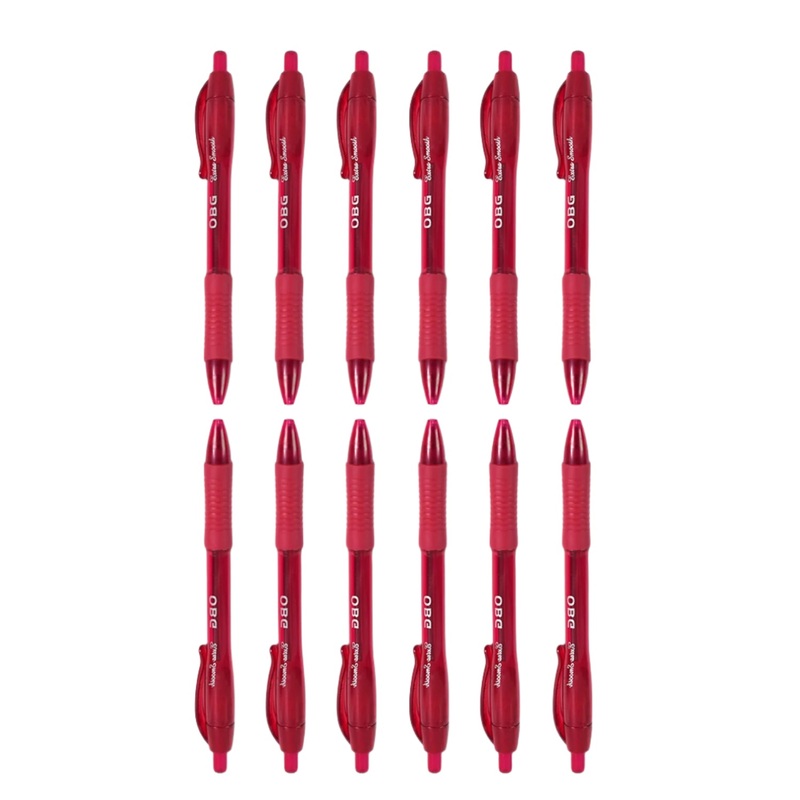 Red Colour Gel Pen Set, Set of 12 Pcs