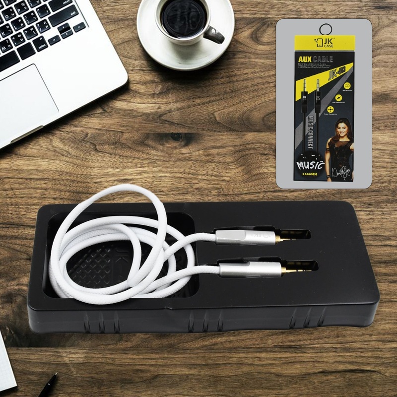 JK Aux Cable for Mobile and Tablet Home / Car Stereos & More (1 Pc / 1000MM)