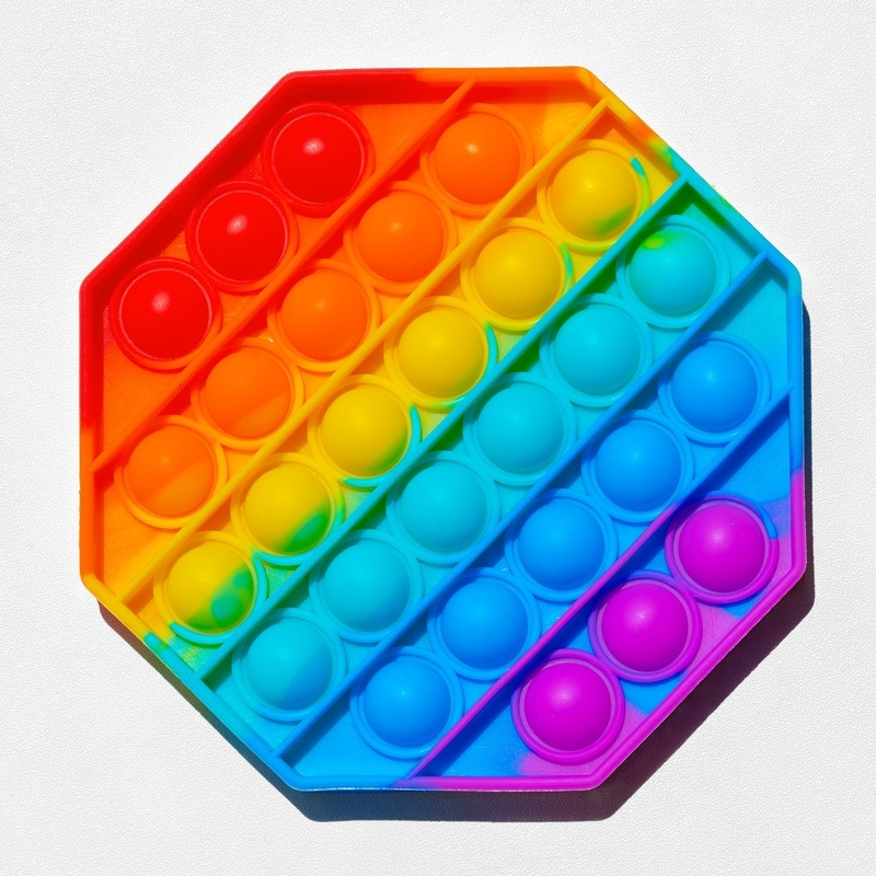 Octagon Shape Silicone Push Bubbles Toy for Autism Push Toy for Kids Fidget ping Sounds Toy