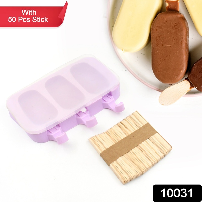 Silicone Sicle Molds  DIY Ice Pops with Lids & 50 Sticks