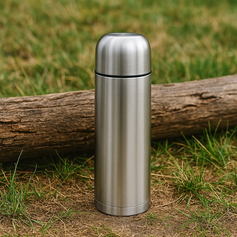 Vacuum Flask Without Cover, 18/8 Stainless Steel | Hot and Cold Water Bottle with Push-Down Lid | Double Walled Stainless Steel Bottle for Travel, Home, Office, School, Picnic (1000 ML / Without Cover)
