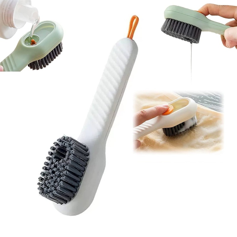 Multifunctional Scrubbing Brush with Liquid / Soap Dispenser, Cleaning Brush with Liquid / Soap Dispenser, Shoe Brush for Cleaning, Cloth Cleaning Brush with HandleLiquid Shoe Brush For Shoe Clothes (1 Pc)