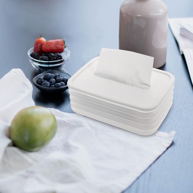 Simple Silicone Tissue Holder  Cube/Cylinder Tissue Box for Bathroom, Office, Car & Bedroom