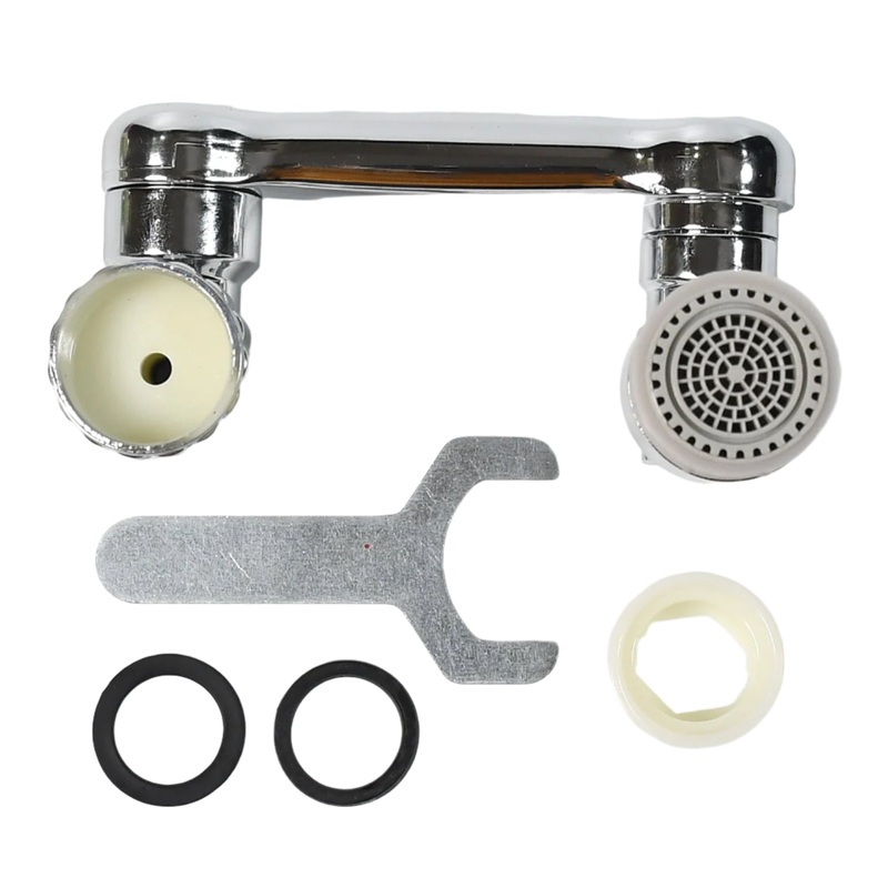 Splash Faucet Filter  180 Rotating Sprayer, Double O-Ring, Movable Water-Saving Sink Aerator Extender (Loose)