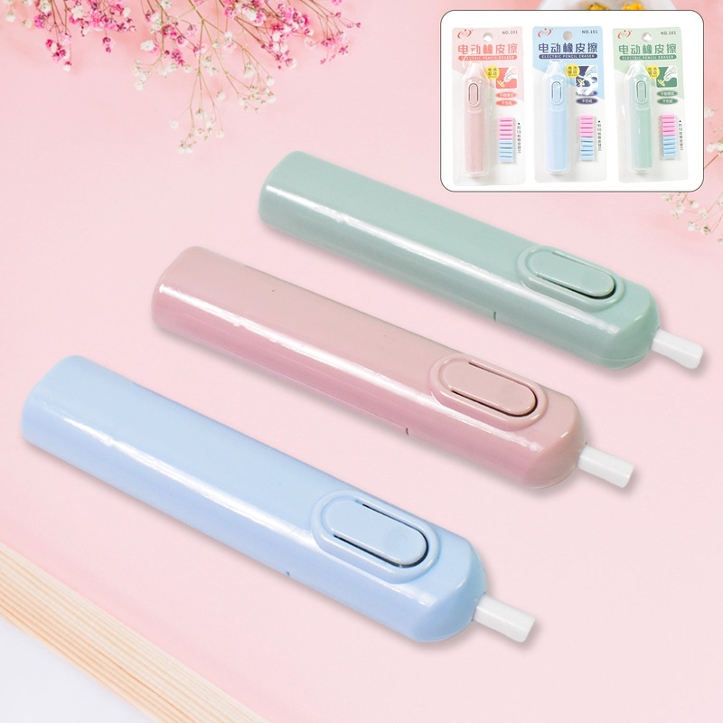 Electric Eraser Kit  Battery Operated with 10 Refills for Drawing & Sketching (Mix Design / Battery Not Included)