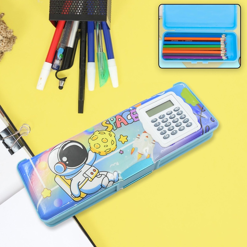 Magnetic Geometry Box – Double-Sided Pencil Case with Calculator for Students