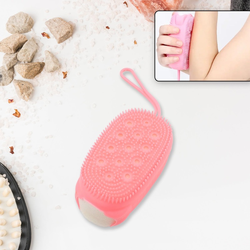 Super Soft Silicone Bath Brush  Double-Sided Body Scrubber for Deep Cleansing & Exfoliation (1 Pc)