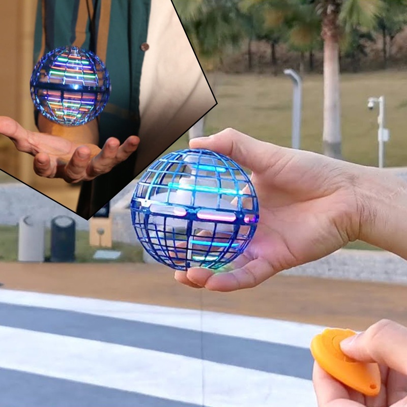 Flying Ball Toys, USB Rechargeable Built-in RGB Lights 360Rotating Magic Controller