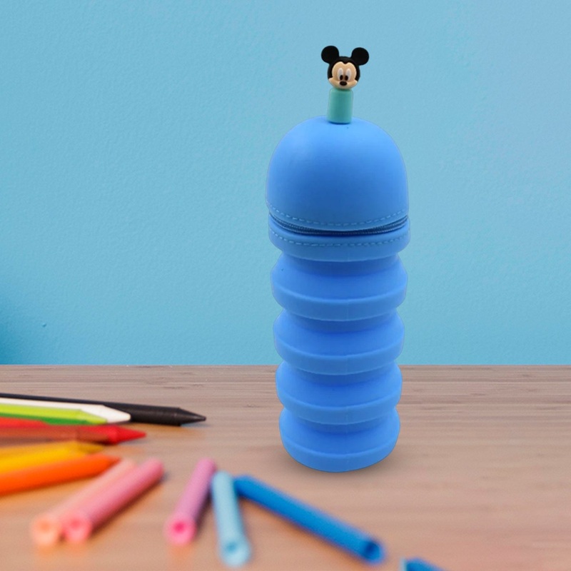 Silicone Telescopic Pencil Case  Large Capacity, Zipper Closure, Perfect for School & Office